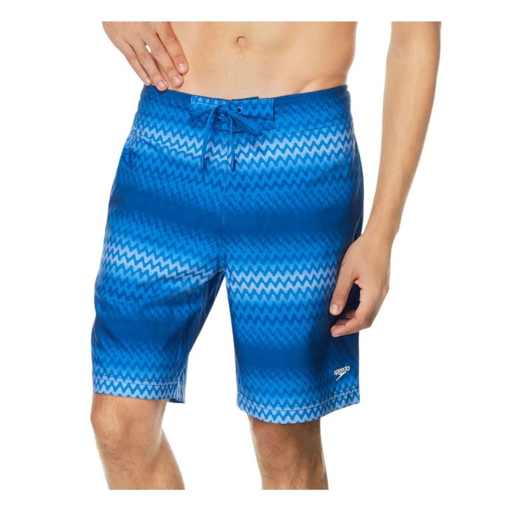 SPEEDO Mens Purview Bondi Blue Drawstring, Printed Swim Trunks M